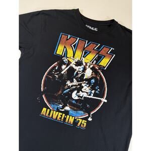 KISS Alive! 1975 Graphic Band T-Shirt Black Men’s Large Rock Concert Tee